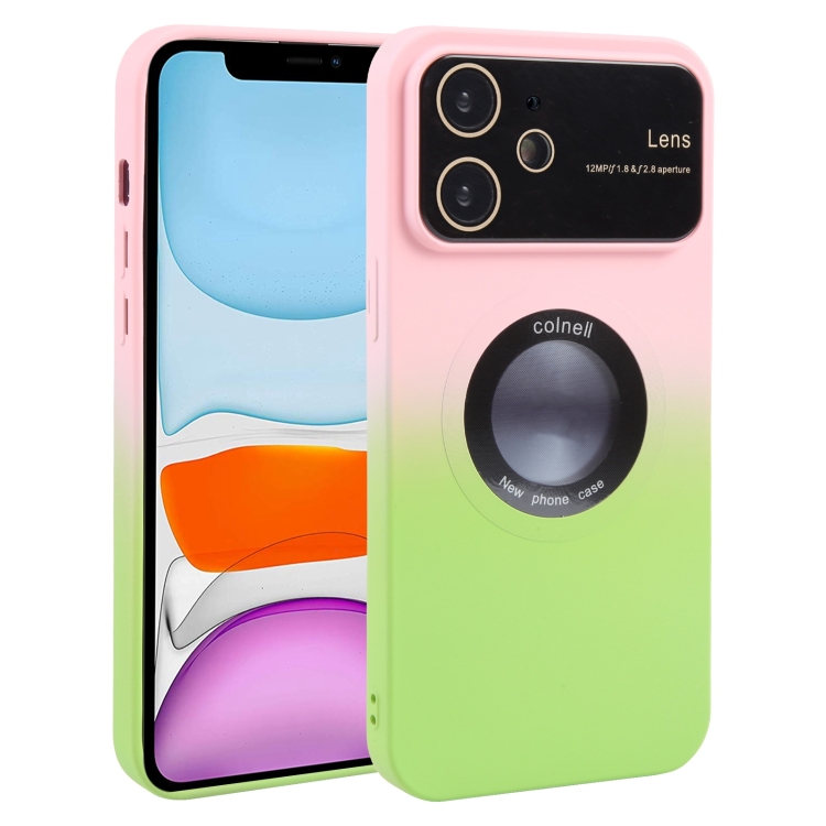 For iPhone 11 Gradient Silicone Shockproof Magsafe Phone Case with Lens Film(Pink Green)
For iPhone 11 Gradient Silicone Shockproof Magsafe Phone Case with Lens Film(Pink Green)