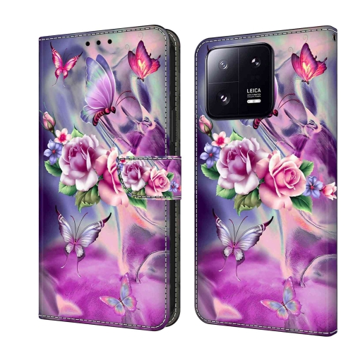

For Xiaomi 13 Pro Crystal 3D Shockproof Protective Leather Phone Case(Butterfly)