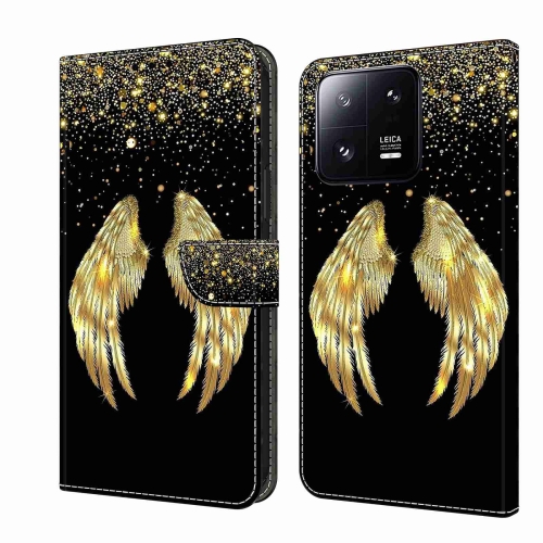 

For Xiaomi 13 Pro Crystal 3D Shockproof Protective Leather Phone Case(Golden Wings)