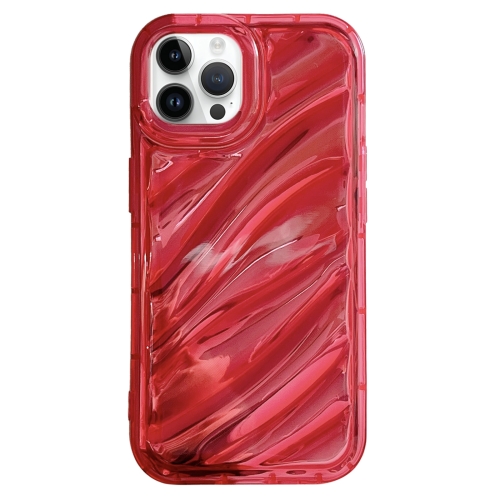 

For iPhone 12 Pro Max Laser Sequin Waves TPU Phone Case(Red)