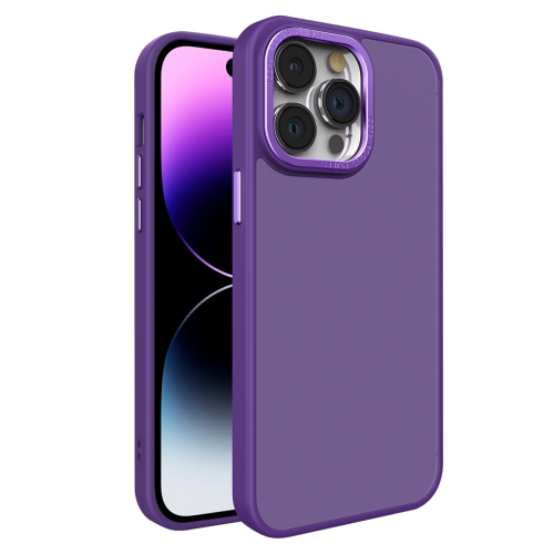 

For iPhone 14 Pro Max All-inclusive TPU Edge Acrylic Back Phone Case(Deep Purple)