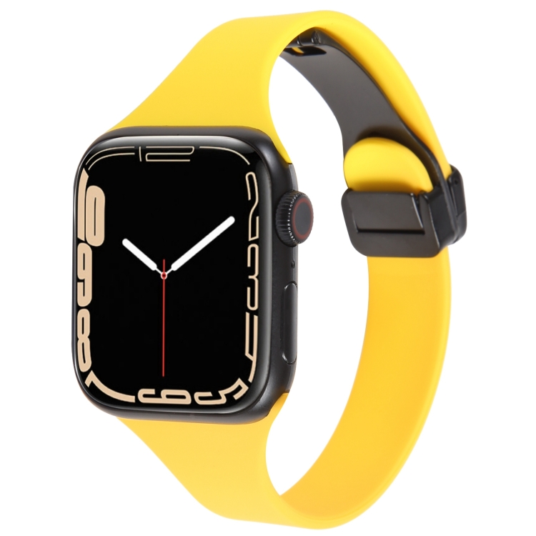 For Apple Watch SE 2023 44mm Magnetic Buckle Slim Silicone Watch Band(Yellow)
For Apple Watch SE 2023 44mm Magnetic Buckle Slim Silicone Watch Band(Yellow)