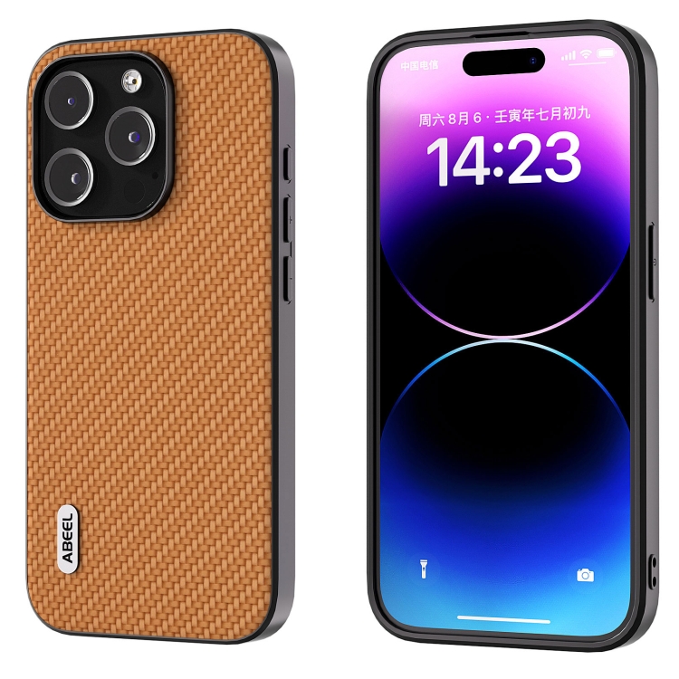 For iPhone 14 Pro Max ABEEL Carbon Fiber Texture Protective Phone Case(Light Brown)
For iPhone 14 Pro Max ABEEL Carbon Fiber Texture Protective Phone Case(Light Brown)
