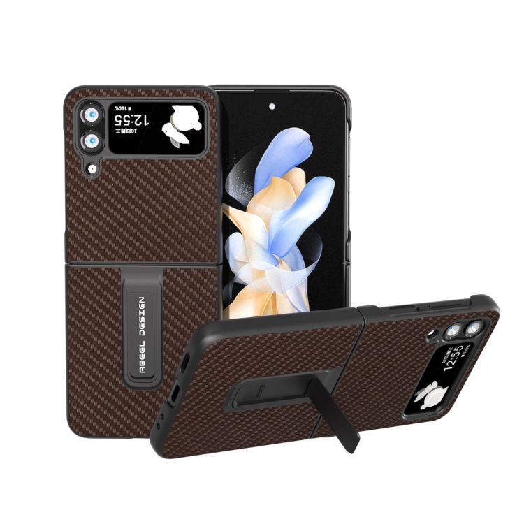 For Samsung Galaxy Z Flip4 Carbon Fiber Texture Protective Phone Case with Holder(Dark Brown)
For Samsung Galaxy Z Flip4 Carbon Fiber Texture Protective Phone Case with Holder(Dark Brown)
