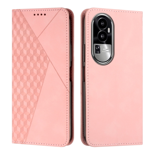 

For OPPO Reno10 5G/Reno10 Pro 5G Global Diamond Splicing Skin Feel Magnetic Leather Phone Case(Rose Gold)
