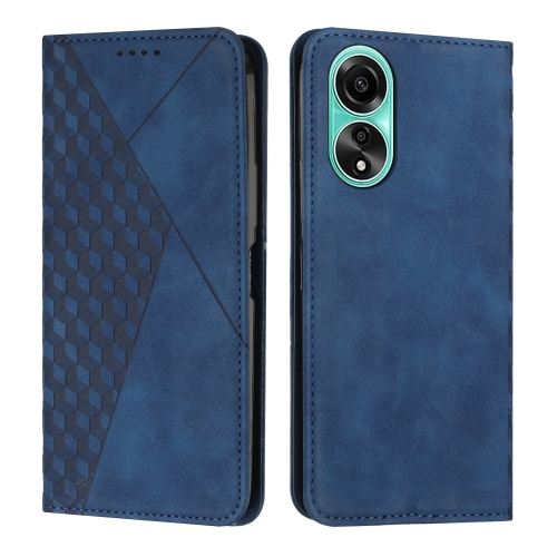 

For OPPO A58 4G Diamond Splicing Skin Feel Magnetic Leather Phone Case(Blue)
