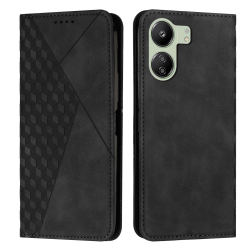 

For Xiaomi Redmi 13C Diamond Splicing Skin Feel Magnetic Leather Phone Case(Black)