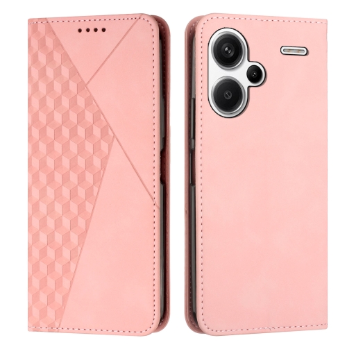 

For Xiaomi Redmi Note 13 pro+ Diamond Splicing Skin Feel Magnetic Leather Phone Case(Rose Gold)