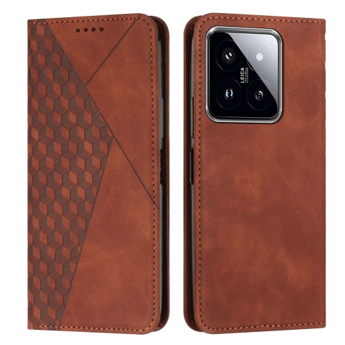 

For Xiaomi 14 pro Diamond Splicing Skin Feel Magnetic Leather Phone Case(Brown)