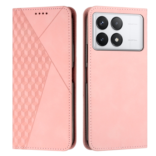 

For Xiaomi Redmi K70 / K70 Pro Diamond Splicing Skin Feel Magnetic Leather Phone Case(Rose Gold)
