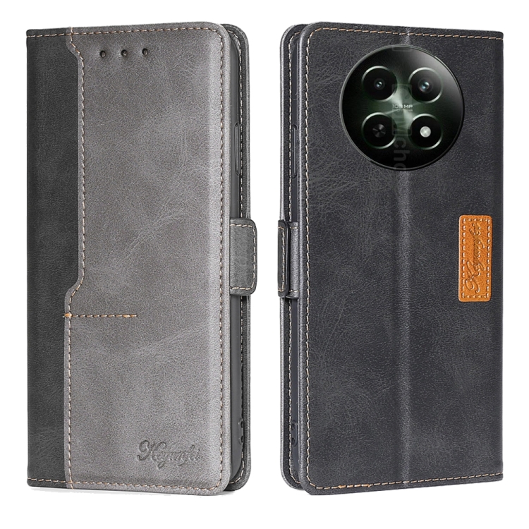 For Realme 12 5G Contrast Color Side Buckle Leather Phone Case(Black + Grey)
For Realme 12 5G Contrast Color Side Buckle Leather Phone Case(Black + Grey)