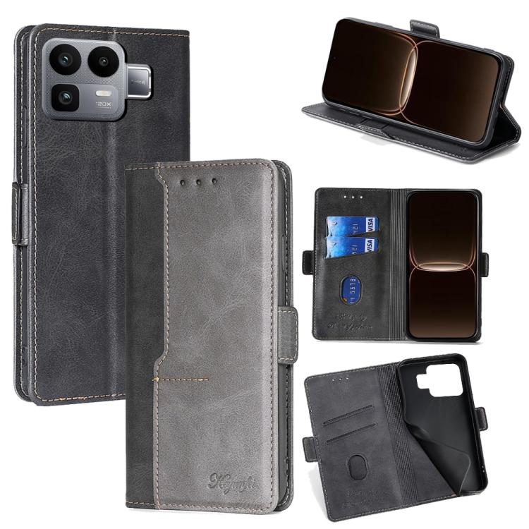For Realme Neo8 5G Contrast Color Side Buckle Leather Phone Case(Black + Grey)
For Realme Neo8 5G Contrast Color Side Buckle Leather Phone Case(Black + Grey)