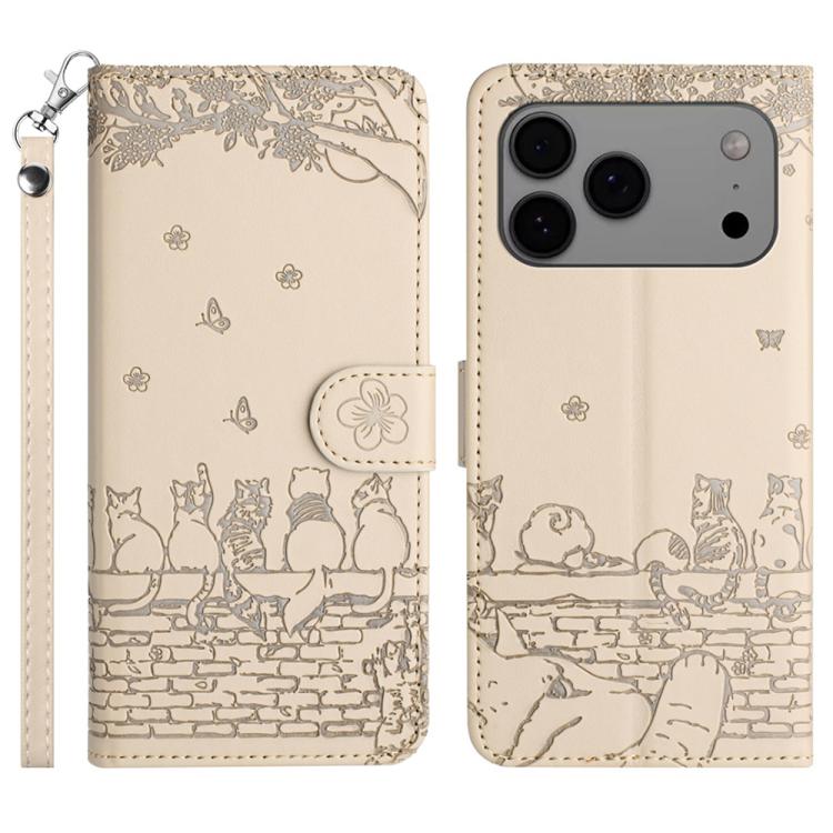 For iPhone 17 Pro Max Cat Embossing Pattern Leather Phone Case with Lanyard(Beige)
For iPhone 17 Pro Max Cat Embossing Pattern Leather Phone Case with Lanyard(Beige)