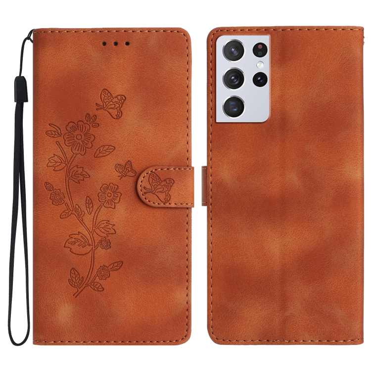 For Samsung Galaxy S21 Ultra 5G Flower Butterfly Embossing Pattern Leather Phone Case(Brown)
For Samsung Galaxy S21 Ultra 5G Flower Butterfly Embossing Pattern Leather Phone Case(Brown)
