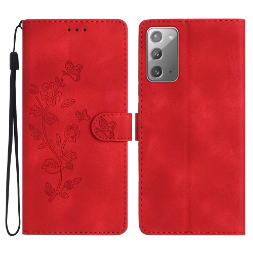 For Samsung Galaxy Note20 Flower Butterfly Embossing Pattern Leather Phone Case(Red)
For Samsung Galaxy Note20 Flower Butterfly Embossing Pattern Leather Phone Case(Red)