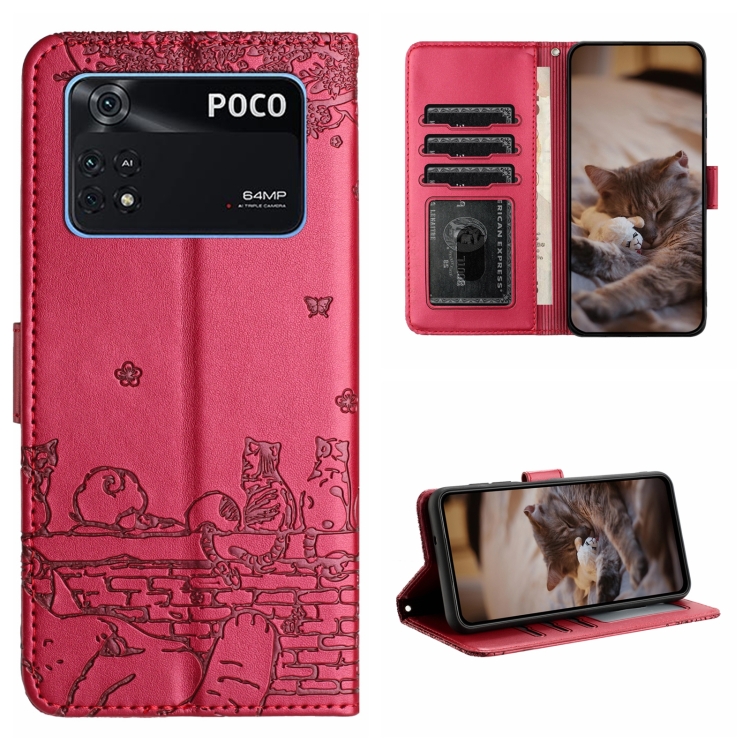 For Xiaomi Poco M4 Pro 4G Cat Embossing Pattern Leather Phone Case with Lanyard(Red)
For Xiaomi Poco M4 Pro 4G Cat Embossing Pattern Leather Phone Case with Lanyard(Red)