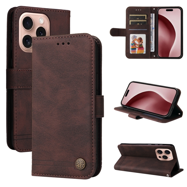 For iPhone 16 Pro Skin Feel Life Tree Leather Phone Case(Brown) 
For iPhone 16 Pro Skin Feel Life Tree Leather Phone Case(Brown)