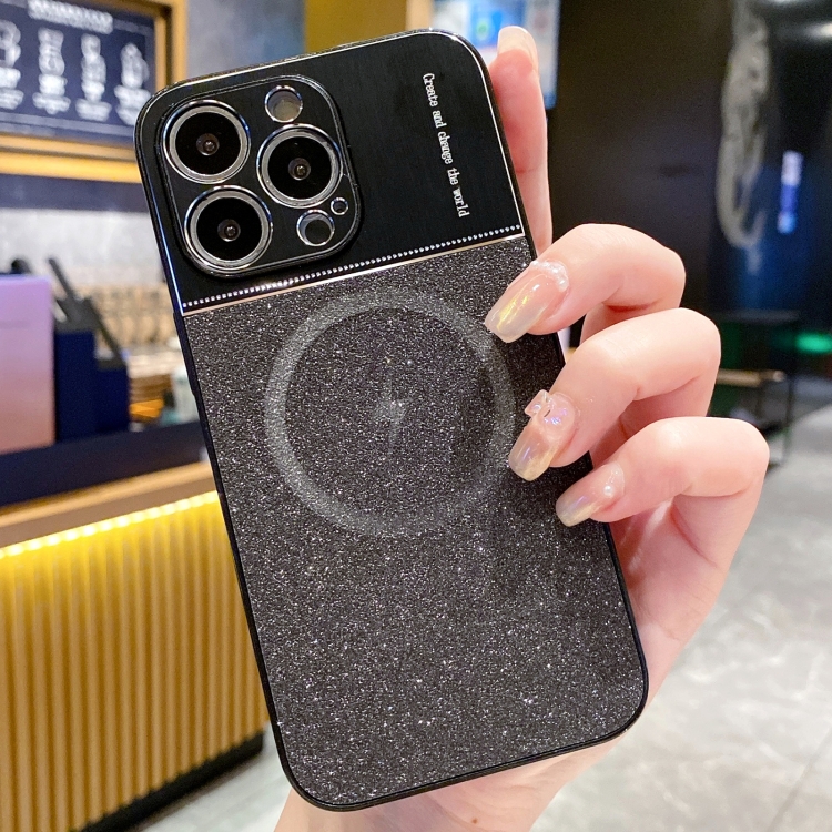 For iPhone 12 Pro Max Magsafe Magnetic Metallic Glitter Powder Shockproof Phone Case(Black)
For iPhone 12 Pro Max Magsafe Magnetic Metallic Glitter Powder Shockproof Phone Case(Black)