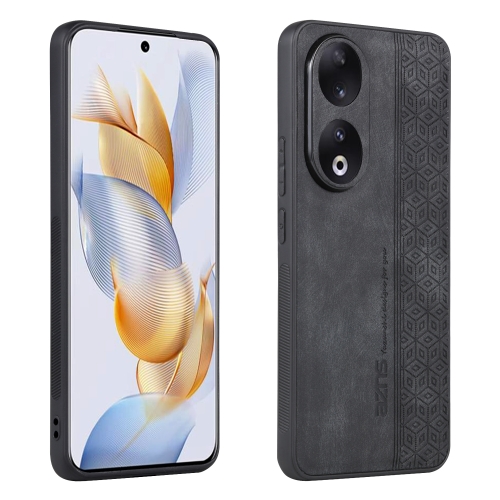 

For Honor 90 Pro AZNS 3D Embossed Skin Feel Phone Case(Black)