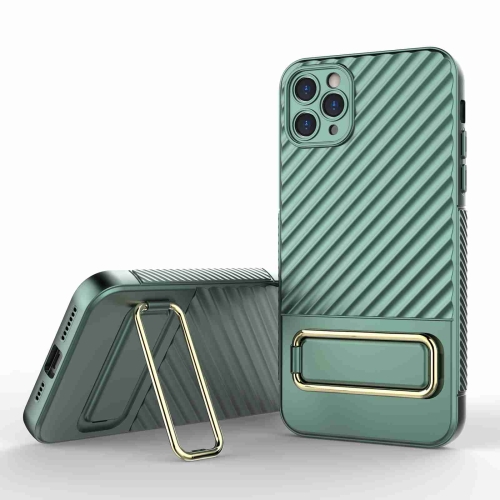 

For iPhone 11 Pro Wavy Textured Phone Case(Green)