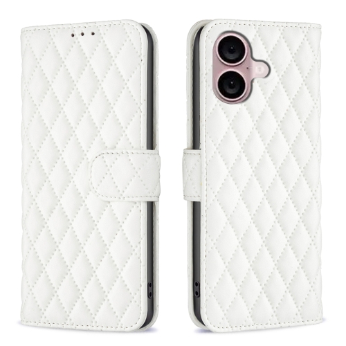 For iPhone 16 Plus Diamond Lattice Wallet Flip Leather Phone Case(White)
For iPhone 16 Plus Diamond Lattice Wallet Flip Leather Phone Case(White)