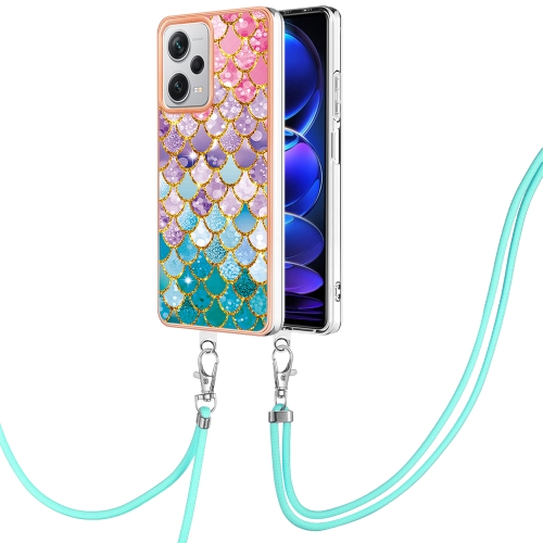 

For Xiaomi Redmi Note 12 Pro+ Global Electroplating IMD TPU Phone Case with Lanyard(Colorful Scales)
