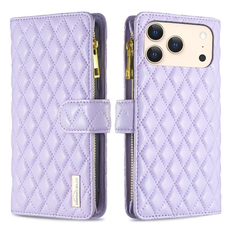 For iPhone 17 Pro Diamond Lattice Zipper Wallet Leather Flip Phone Case(Purple)
For iPhone 17 Pro Diamond Lattice Zipper Wallet Leather Flip Phone Case(Purple)