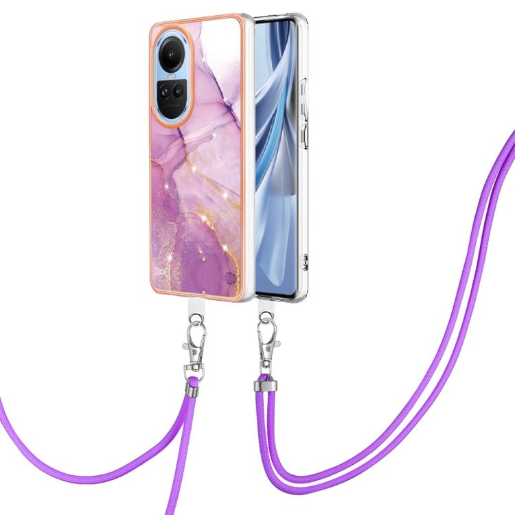 For OPPO Reno10 5G Global Electroplating Marble Dual-side IMD Phone Case with Lanyard(Purple 001)
For OPPO Reno10 5G Global Electroplating Marble Dual-side IMD Phone Case with Lanyard(Purple 001)