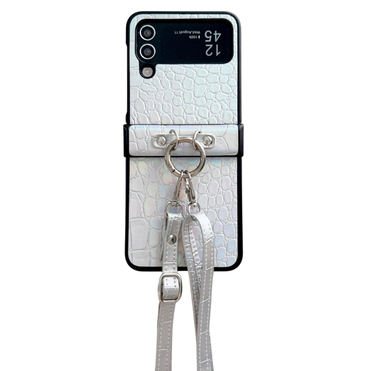 For Samsung Galaxy Z Flip4 Crocodile Pattern Glitter Powder Shockproof Phone Case with Lanyard and Ring Holder(Silver)
For Samsung Galaxy Z Flip4 Crocodile Pattern Glitter Powder Shockproof Phone Case with Lanyard and Ring Holder(Silver)