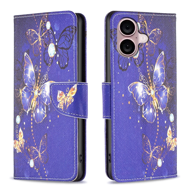 For iPhone 16 Colored Drawing Pattern Flip Leather Phone Case(Purple Butterfly)
For iPhone 16 Colored Drawing Pattern Flip Leather Phone Case(Purple Butterfly)