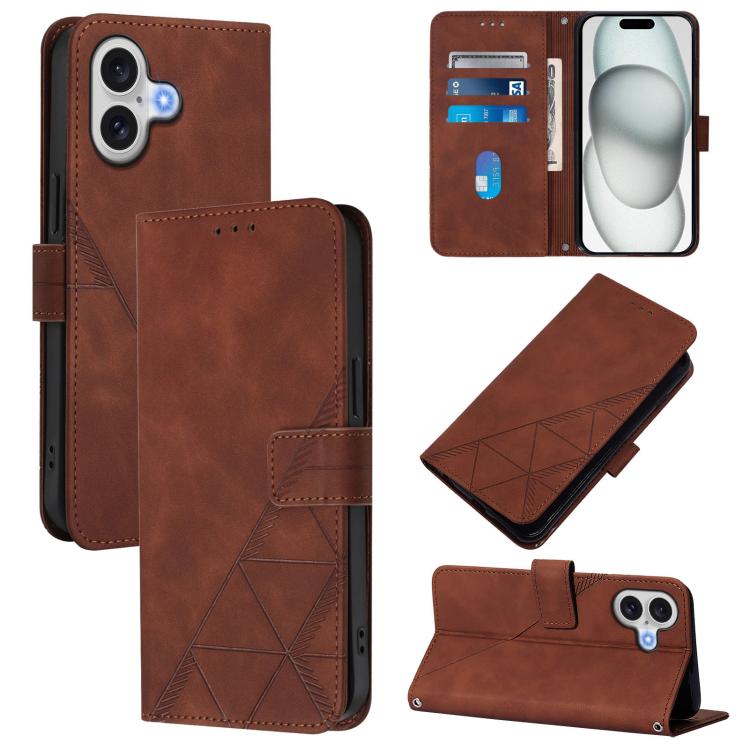 For iPhone 17 Crossbody 3D Embossed Flip Leather Phone Case(Brown) 
For iPhone 17 Crossbody 3D Embossed Flip Leather Phone Case(Brown)