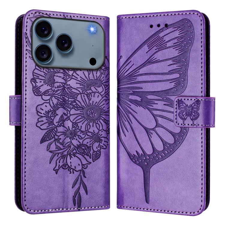 For iPhone 17 Pro Max Embossed Butterfly Leather Phone Case(Light Purple)
For iPhone 17 Pro Max Embossed Butterfly Leather Phone Case(Light Purple)