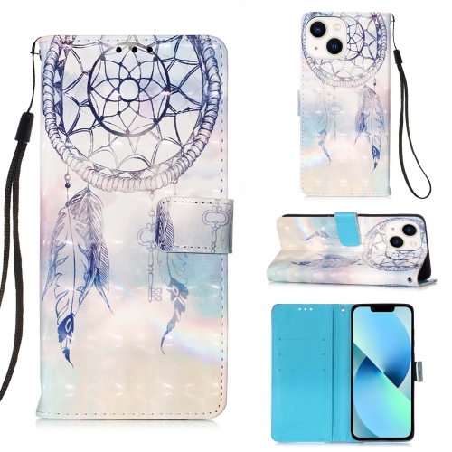 

For iPhone 15 3D Painting Horizontal Flip Leather Phone Case(Dream Wind Chimes)