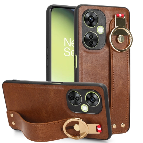 

For OPPO K11 5G Wristband Leather Back Phone Case(Brown)