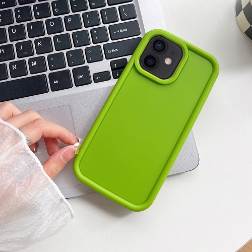 

For iPhone 12 Shockproof Frame Frosted TPU Phone Case(Green)