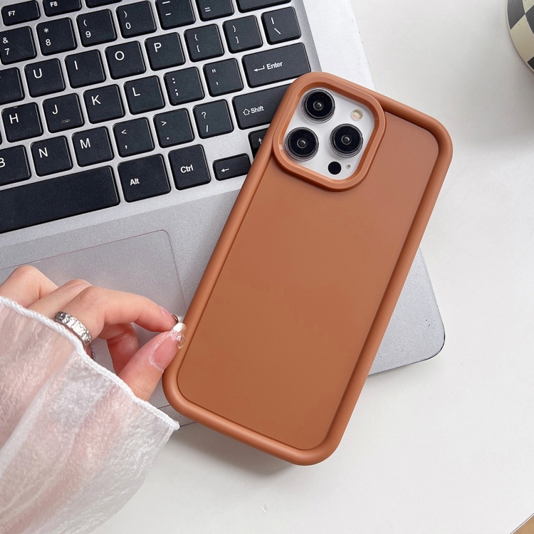 For iPhone 12 Pro Shockproof Frame Frosted TPU Phone Case(Brown) 
For iPhone 12 Pro Shockproof Frame Frosted TPU Phone Case(Brown)