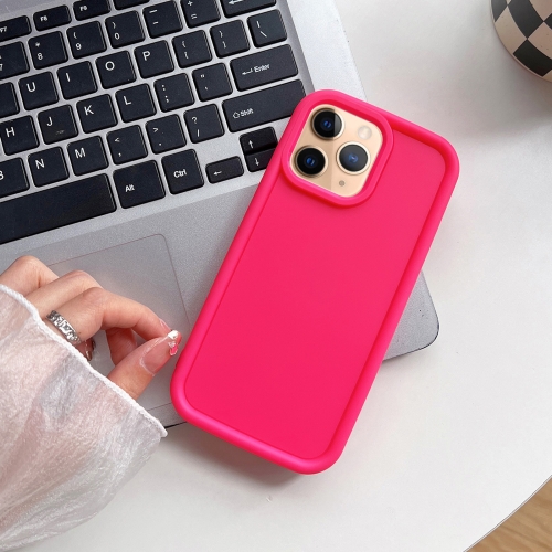 

For iPhone 11 Pro Max Shockproof Frame Frosted TPU Phone Case(Rose Red)