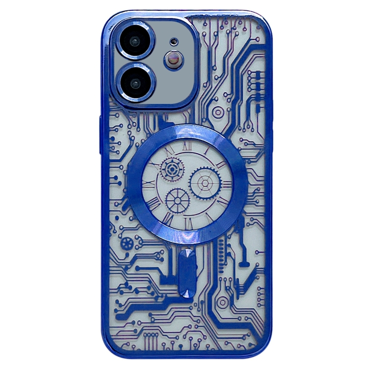 For iPhone 12 Electroplated Circuit Board Pattern MagSafe Phone Case(Dark Blue)
For iPhone 12 Electroplated Circuit Board Pattern MagSafe Phone Case(Dark Blue)