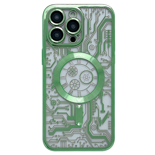 For iPhone 13 Pro Electroplated Circuit Board Pattern MagSafe Phone Case(Green)
For iPhone 13 Pro Electroplated Circuit Board Pattern MagSafe Phone Case(Green)