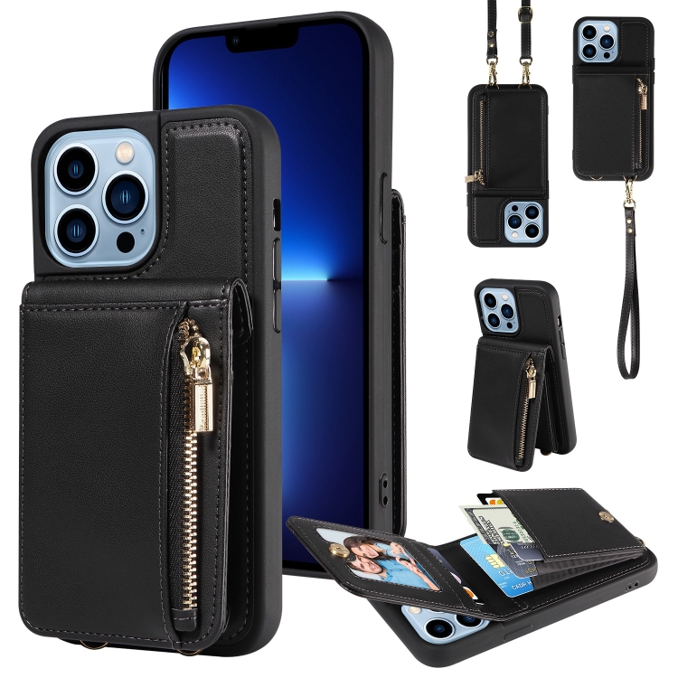For iPhone 13 Pro Max Crossbody Lanyard Zipper Wallet Leather Phone Case(Black)
For iPhone 13 Pro Max Crossbody Lanyard Zipper Wallet Leather Phone Case(Black)