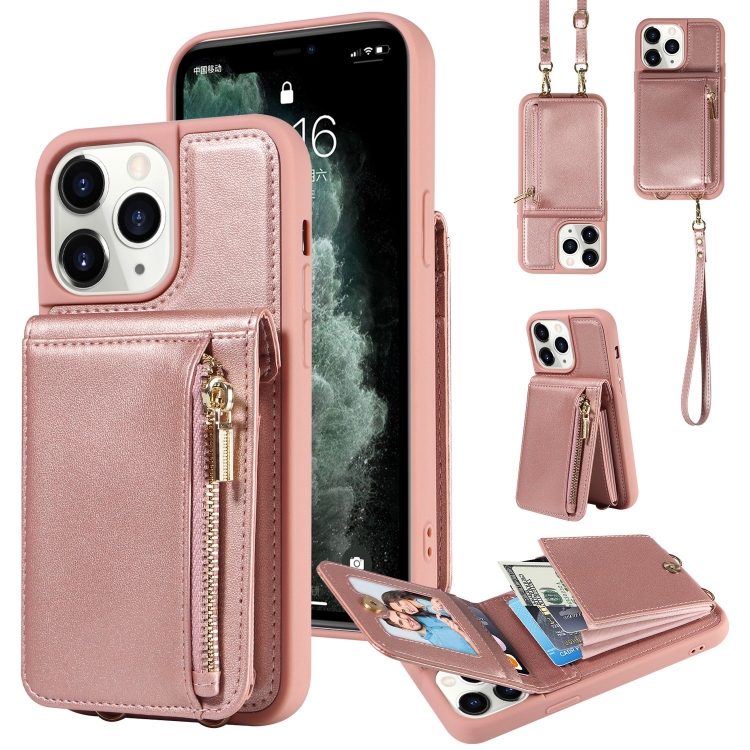 For iPhone 11 Pro Crossbody Lanyard Zipper Wallet Leather Phone Case(Rose Gold)
For iPhone 11 Pro Crossbody Lanyard Zipper Wallet Leather Phone Case(Rose Gold)