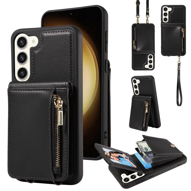 For Samsung Galaxy S23+ 5G Crossbody Lanyard Zipper Wallet Leather Phone Case(Black)
For Samsung Galaxy S23+ 5G Crossbody Lanyard Zipper Wallet Leather Phone Case(Black)