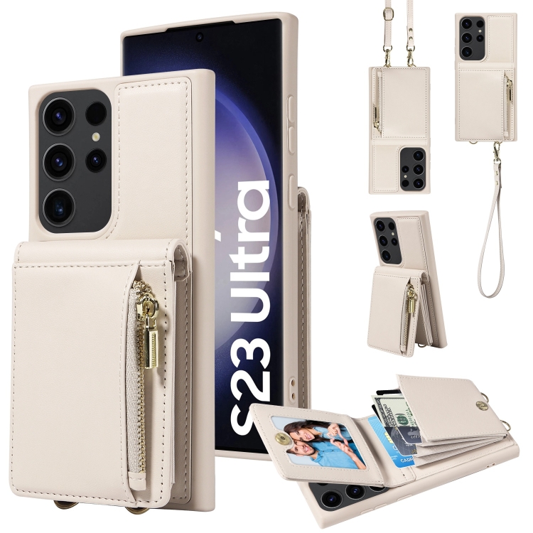 For Samsung Galaxy S23 Ultra 5G Crossbody Lanyard Zipper Wallet Leather Phone Case(Beige)
For Samsung Galaxy S23 Ultra 5G Crossbody Lanyard Zipper Wallet Leather Phone Case(Beige)