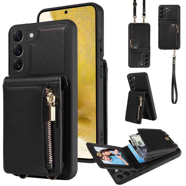 For Samsung Galaxy S22+ 5G Crossbody Lanyard Zipper Wallet Leather Phone Case(Black)
For Samsung Galaxy S22+ 5G Crossbody Lanyard Zipper Wallet Leather Phone Case(Black)