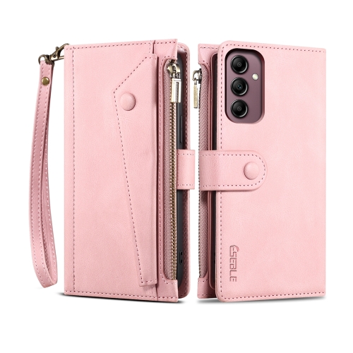 

For Samsung Galaxy S23 FE 5G ESEBLE Retro Frosted RFID Flip Leather Phone Case(Rose Gold)