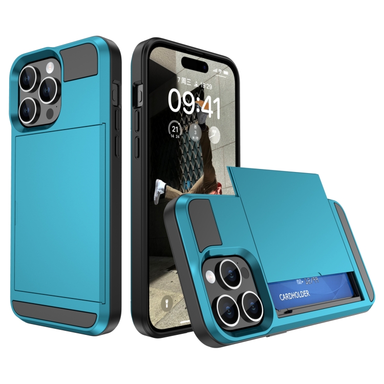 For iPhone 15 Pro Multifunction Armor Slide Card Slot Phone Case(Sky Blue)
For iPhone 15 Pro Multifunction Armor Slide Card Slot Phone Case(Sky Blue)