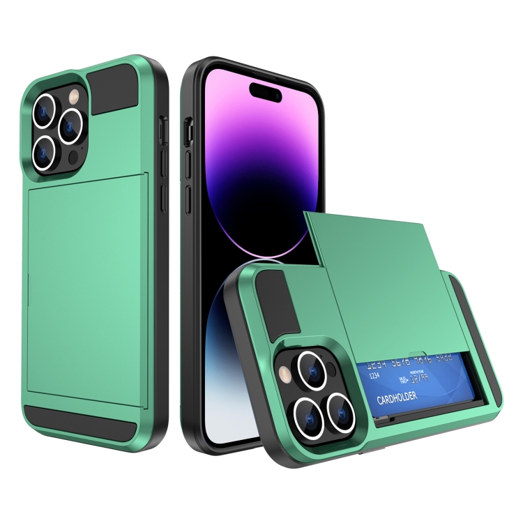 For iPhone 14 Pro Multifunction Armor Slide Card Slot Phone Case(Mint Green)
For iPhone 14 Pro Multifunction Armor Slide Card Slot Phone Case(Mint Green)