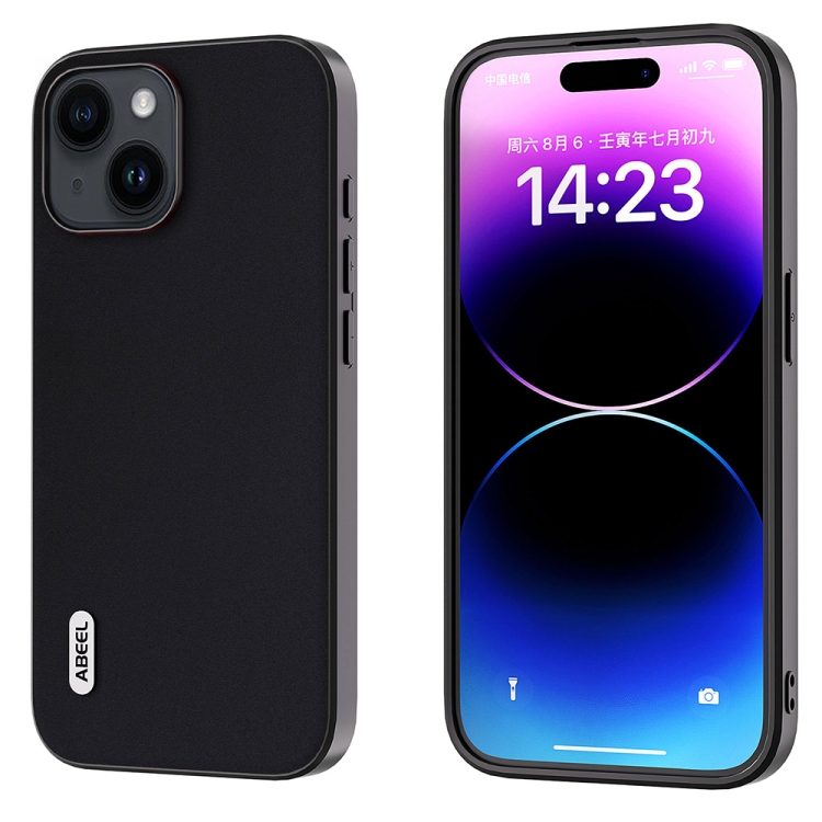 For iPhone 14 Plus ABEEL Genuine Leather Silky Soft Black Edge Phone Case(Black)
For iPhone 14 Plus ABEEL Genuine Leather Silky Soft Black Edge Phone Case(Black)