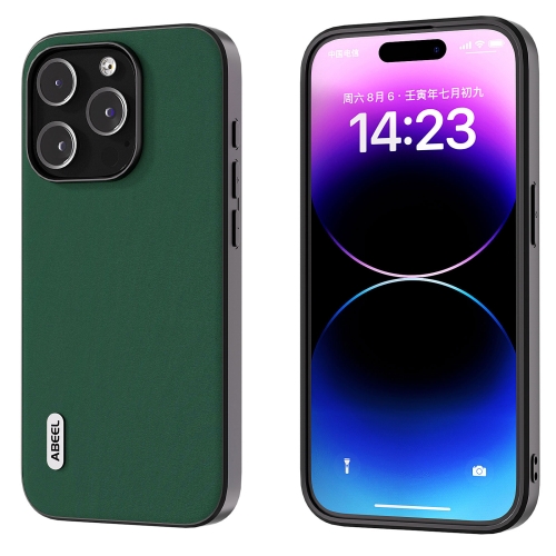 For iPhone 14 Pro ABEEL Genuine Leather Silky Soft Black Edge Phone Case(Green)
For iPhone 14 Pro ABEEL Genuine Leather Silky Soft Black Edge Phone Case(Green)