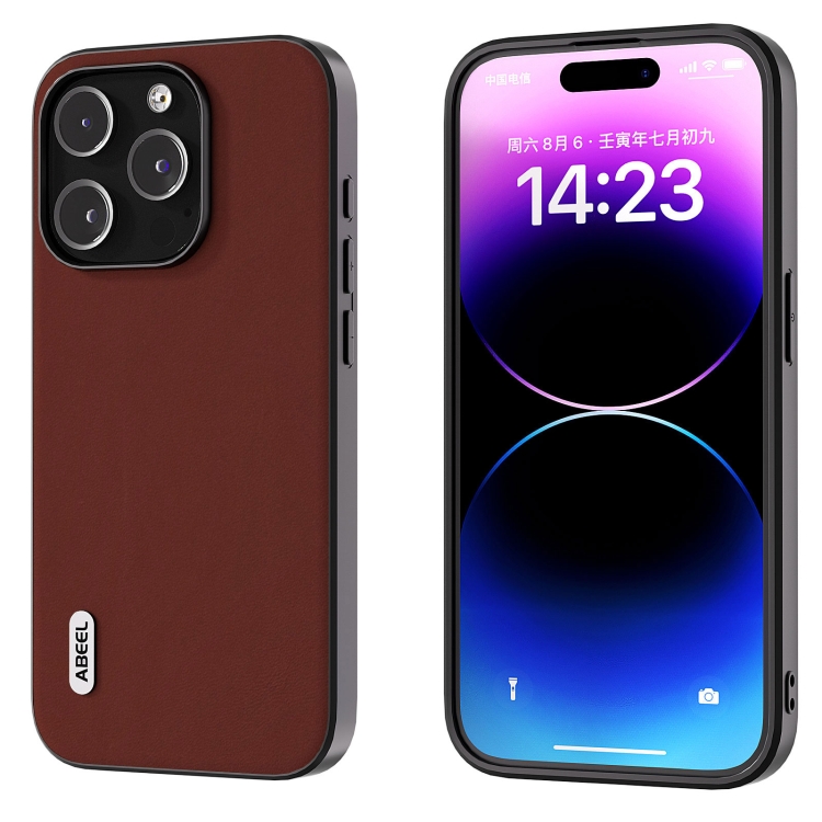 For iPhone 14 Pro ABEEL Genuine Leather Silky Soft Black Edge Phone Case(Coffee)
For iPhone 14 Pro ABEEL Genuine Leather Silky Soft Black Edge Phone Case(Coffee)